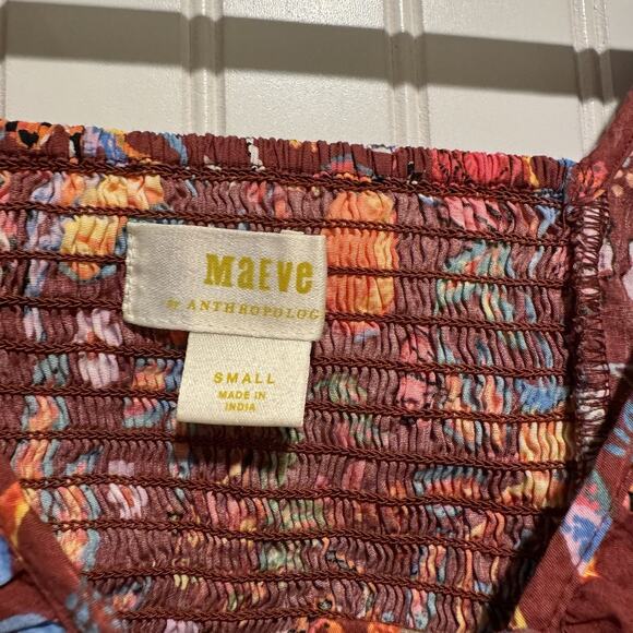 Anthropologie Maeve Floral Zebra Peasant Blouse Boho Size Small - Picture 6 of 9